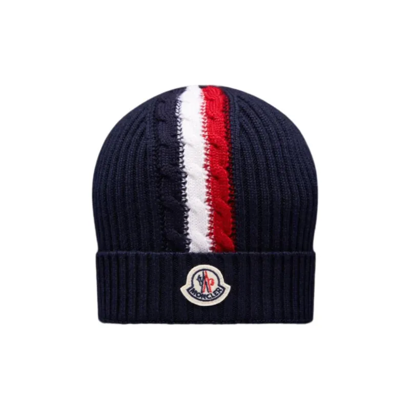 Moncler Logo-patch Striped Beanie-0