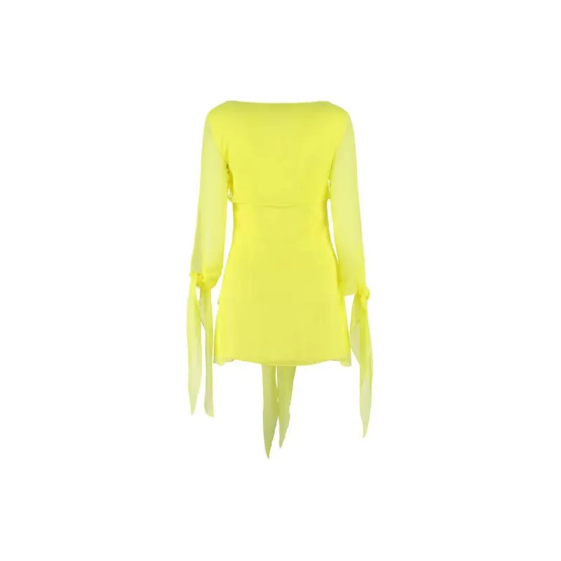 Blumarine SS22 Long Sleeved Dress Women's Yellow-1