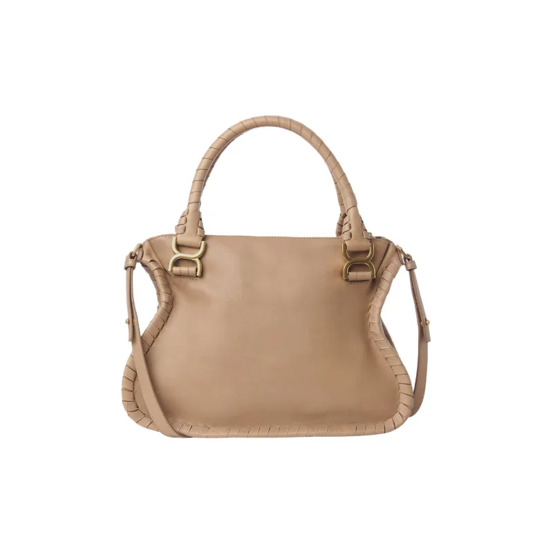 Chloe Marcie Calfskin Shoulder Bag Crossbody Bag Handbag Medium Size Women's Camel-1