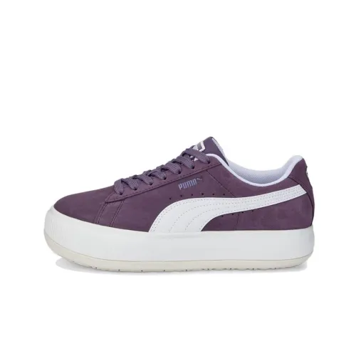 PUMA Suede Skateboard Shoes Women's Low-Top Purple/White