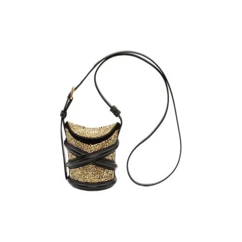 Alexander McQueen THE CURVE BAG Calfskin Shoulder Bag Crossbody Bag Mini Women's Black/Gold