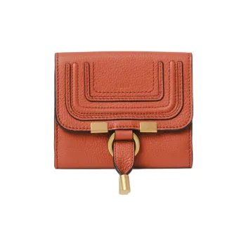 Chloe Marcie Grained Calfskin Wallet Women's Orange