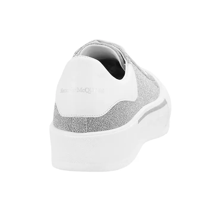 Alexander McQueen Deck Lace Up Plimsoll Sneakers 'Grey White'-3