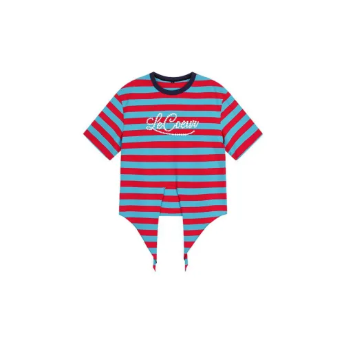 ITIB T-Shirts Women's Red And Blue Stripes