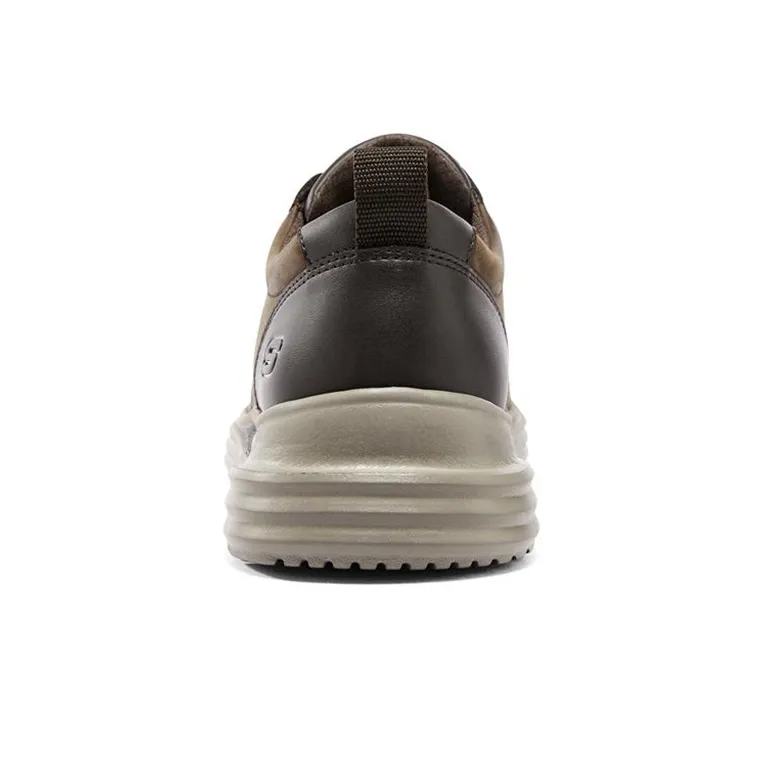 Skechers Proven Cushioning, Slip Resistant, Abrasion Resistant, Breathable Low Top Casual Shoes Men's Brown-3