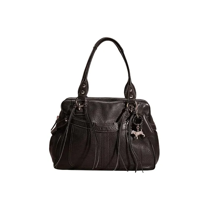 COACH Vintage Leather Briefcase, Handbag, Shoulder Bag Tubas Women's Silver & Black-0