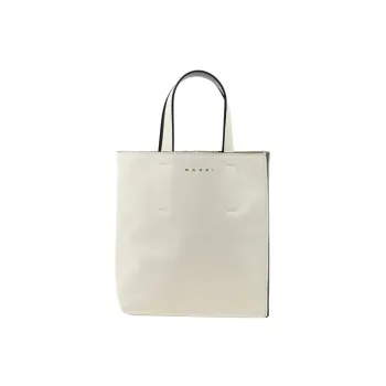 MARNI Leather Tote Bag, Shopping Bag, Shoulder Bag, Handbag Women's White/Green