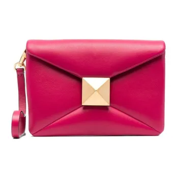 Valentino Sheepskin Envelope Bag Clutches Women's Pink