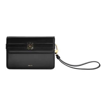 AMIRI Classic Calfskin Portable Clutch Small Size Women's Black