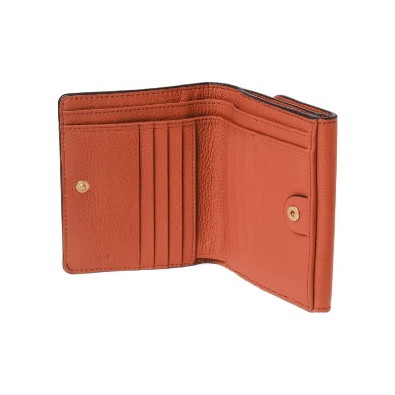 Chloe Marcie Grained Calfskin Wallet Women's Orange-2