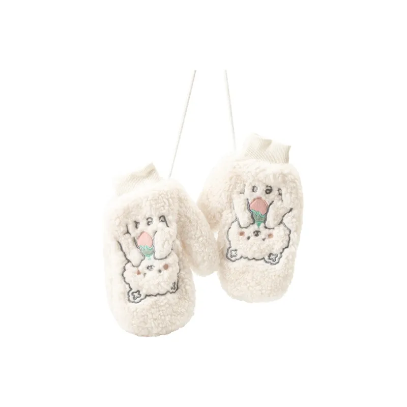 BAIJUAN Polyester Knit Gloves Women's-0