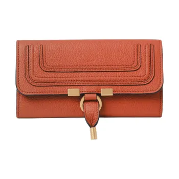 Chloe Marcie Grained Calfskin Wallet Women's Orange