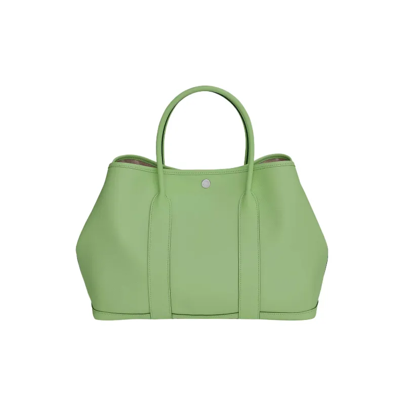 HERMES Garden Party Epsom Calfskin Garden Handbag Women's 3I Vert Criquet Avocado Green-0