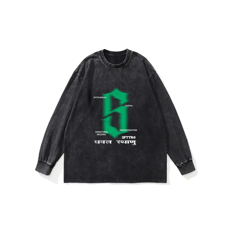 SFTTR Long Sleeved T Shirt Unisex Black-0