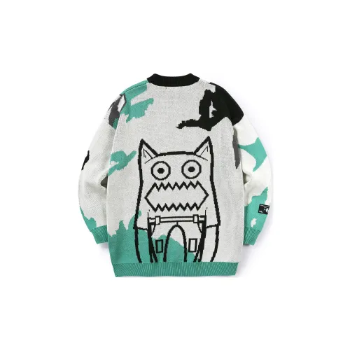 BIRDTALK Sweaters Unisex Black/White Green