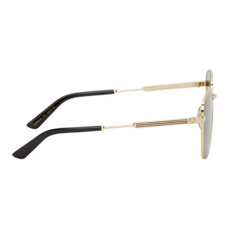 GUCCI Metal Square Sunglasses Men's Gold-4