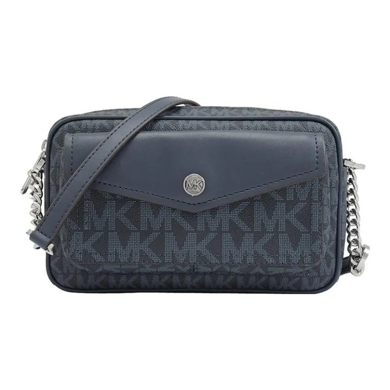 MICHAEL KORS Jet Set Travel Patchwork Cow Leather Camera Bag Shoulder Bag Crossbody Bag Medium Size Women's Dark Blue-0