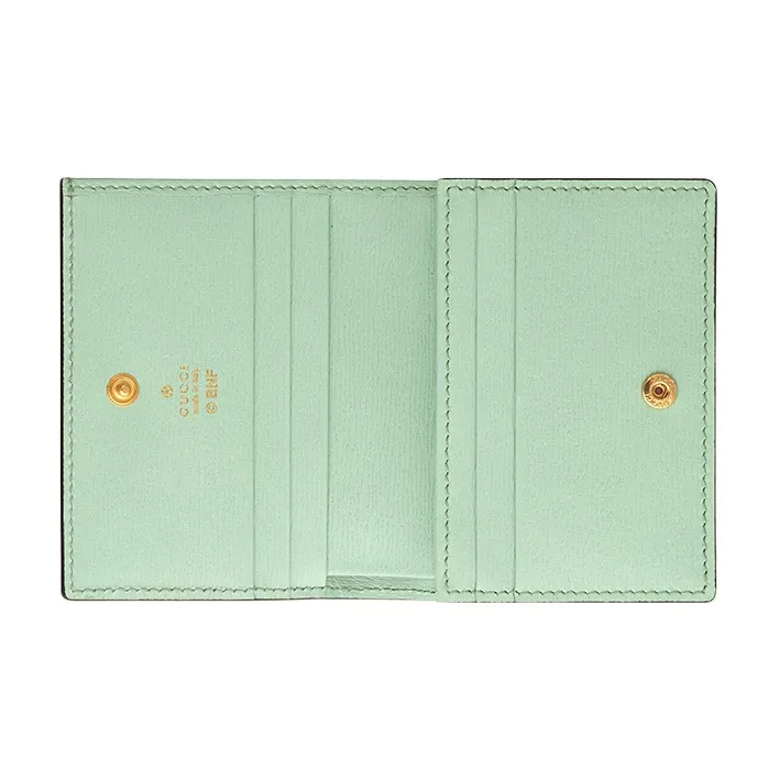 GUCCI Bananya Banana Meow Collaboration Limited Edition Leather Wallet Women's Light Green-4