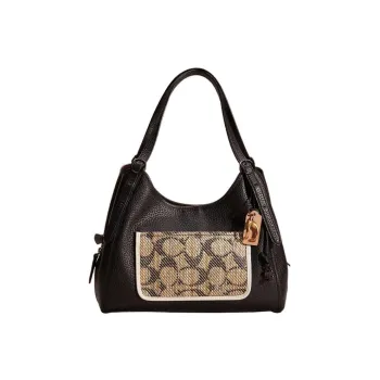 COACH Lori Soft Pebbled Leather Handbag, Shoulder Bag Tubas Women's Black