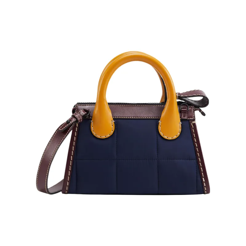 Chloe Edith Shiny Calfskin Detail Shoulder Bag Crossbody Bag Handbag Mini Women's Blue-1