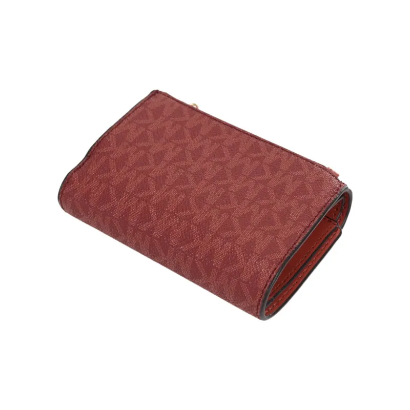 MICHAEL KORS Jet Set Coated Canvas Card Holder, Wallet Women's Pink Purple-3