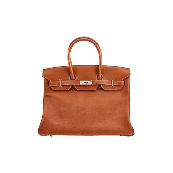 HERMES Birkin Barenia Cow Leather Birkin Bag Handbags Women's 34 Fauve Light Tawny