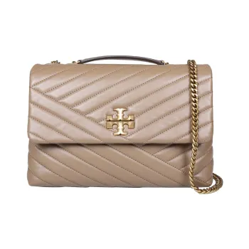 TORY BURCH Kira Leather Crossbody One Shoulder Handbags Women's Taupe