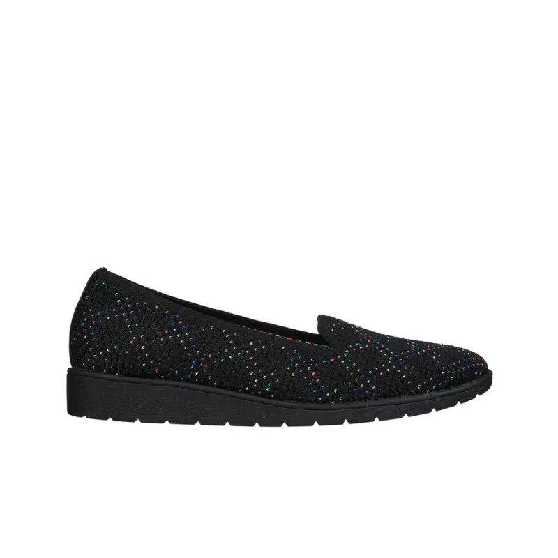 Skechers Cleo Flex Wedge Cushioning Anti-Slip And Wear-Resistant Low-Top Casual Shoes Women's Black-1