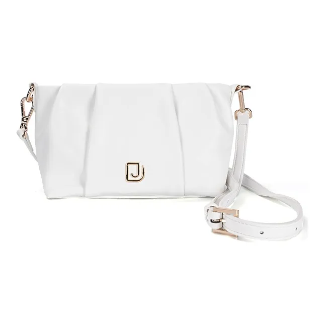 DEERE JACK Cow Leather Shoulder Bag, Cloud Bag, Handbag, Shoulder Bag, Crossbody Bag Medium Size Women's Black/White-8