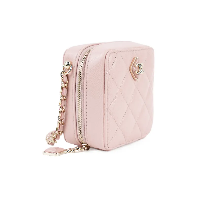 CHANEL Leather Small Square Box, Handheld Shoulder Bag, Crossbody Bag Women's Pink-2