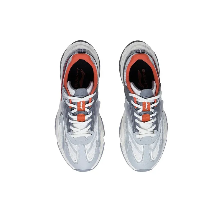 LiNing Xingji Cushioning Anti Slip Wear Resistant Breathability Low Top Sports Casual Shoes Men's White Gray-3