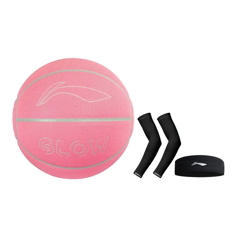 LiNing Badfive PU Basketball Pink Size 7 Glow In The Dark Unisex-21