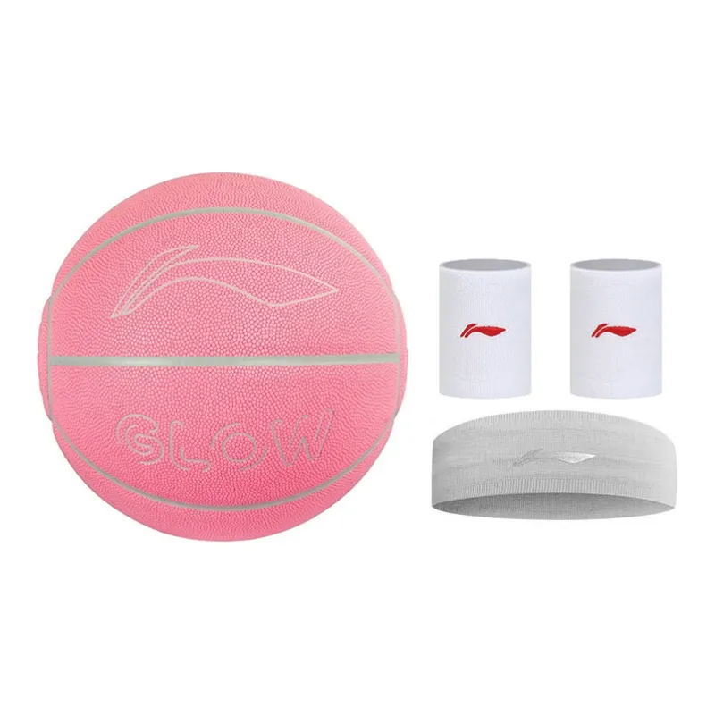 LiNing Badfive PU Basketball Pink Size 7 Glow In The Dark Unisex-24