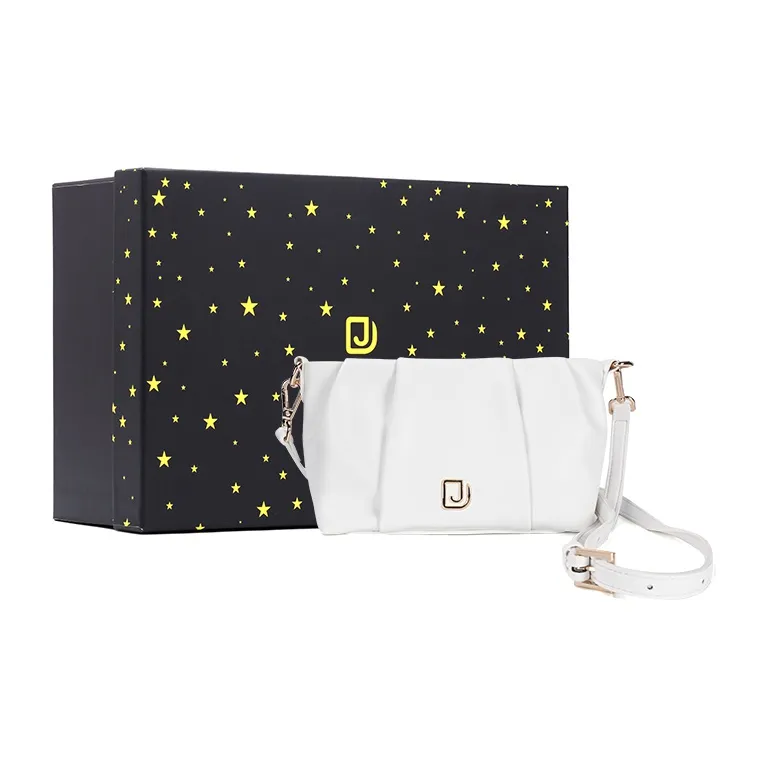 DEERE JACK Cow Leather Shoulder Bag, Cloud Bag, Handbag, Shoulder Bag, Crossbody Bag Medium Size Women's Black/White-16