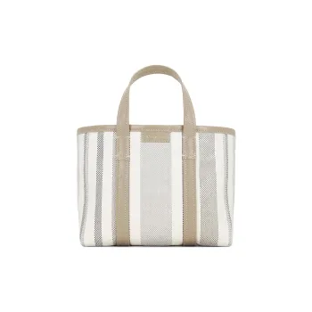 Balenciaga Barbes Raffia With Leather Trim Shoulder Bag Crossbody Bag Handbag Women's White/Gray