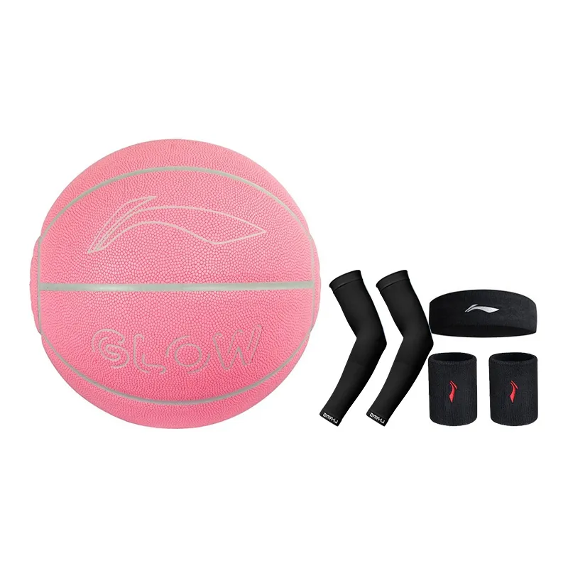 LiNing Badfive PU Basketball Pink Size 7 Glow In The Dark Unisex-25