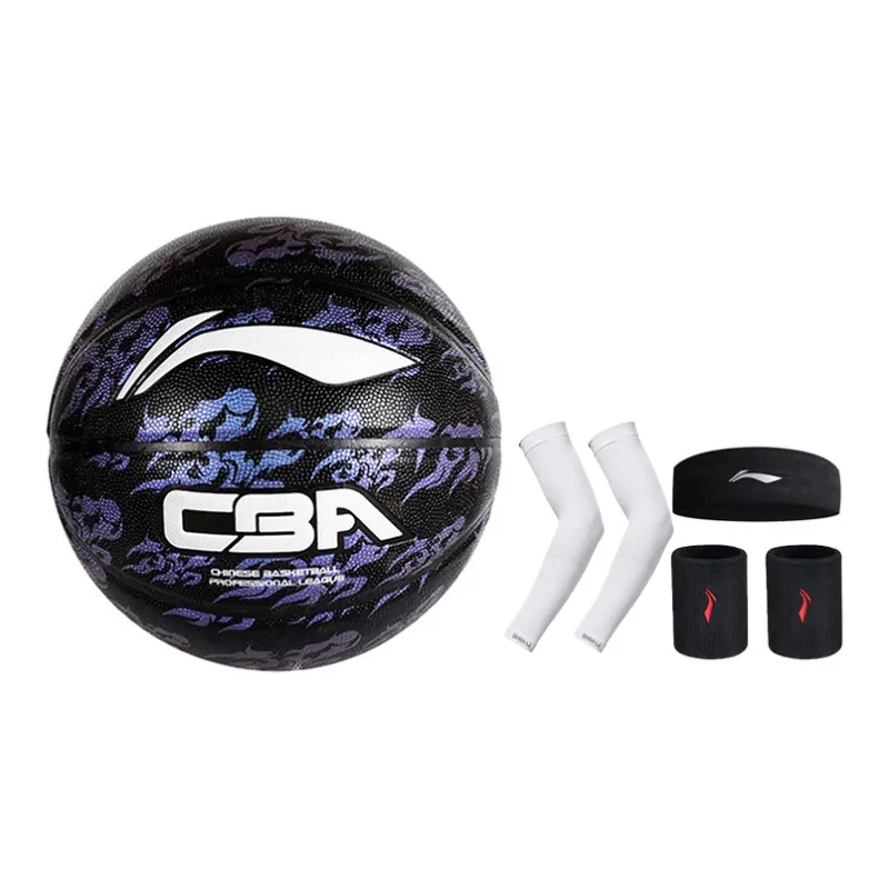 LiNing CBA Collection PU Basketball Purple Size 7 Training Match Unisex-25