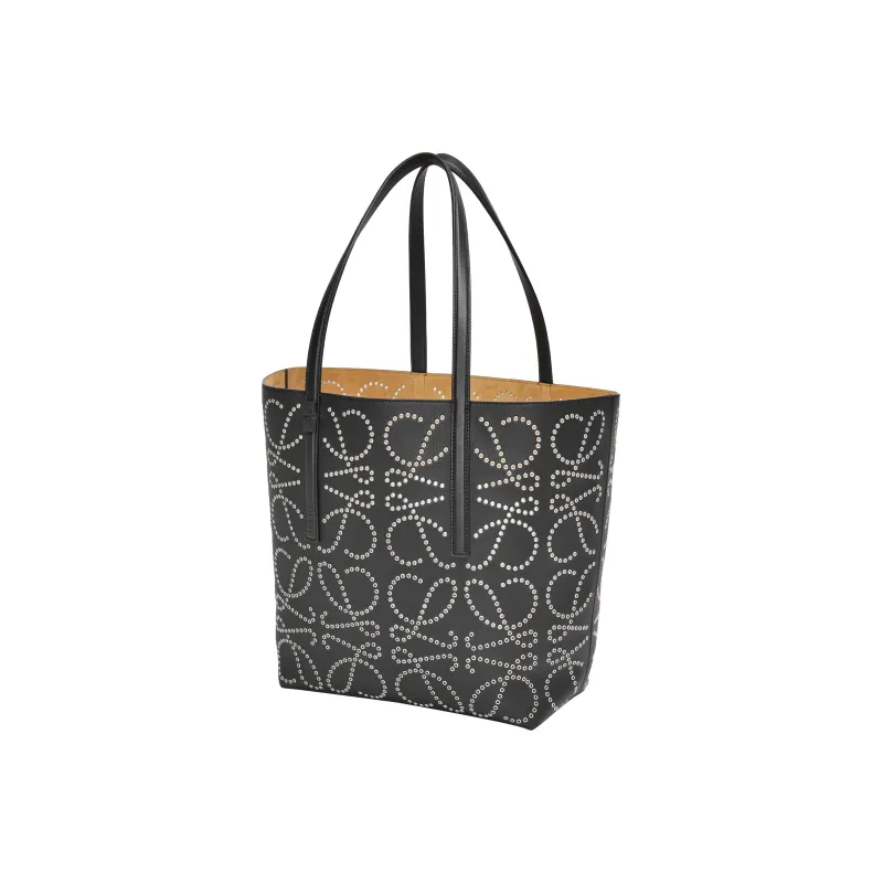 LOEWE Classic Cow Leather Tote Bag Shopping Bag Handbag Men's Black-1
