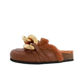 JW Anderson Chain Shearling trim Loafers Women's
