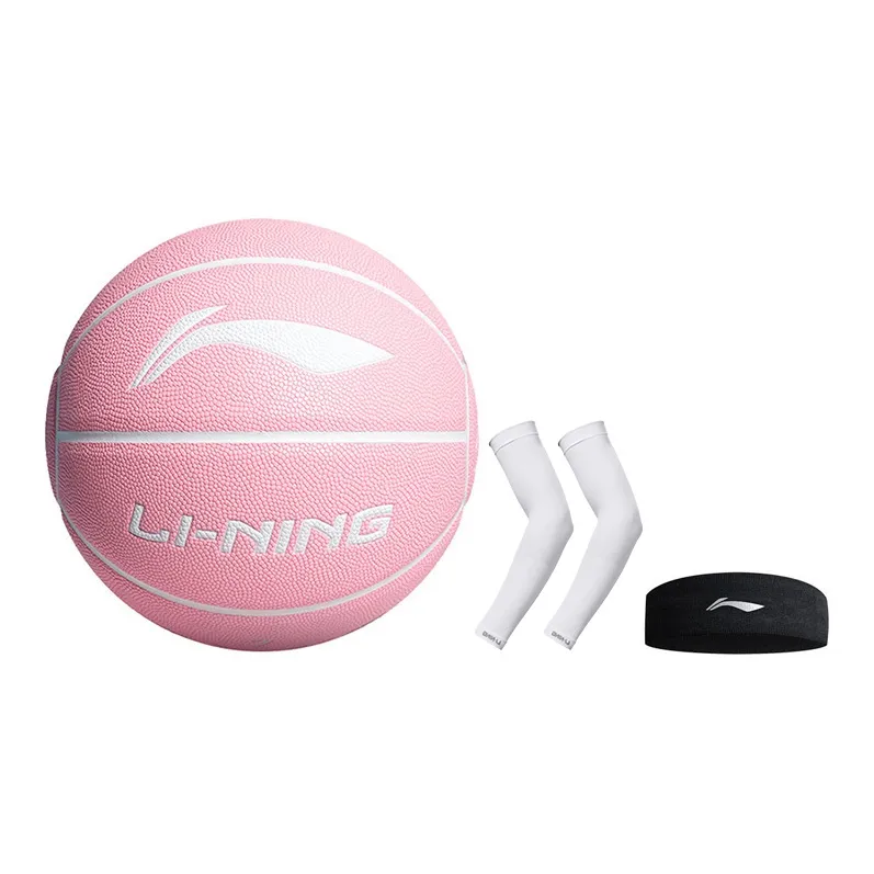 LiNing Badfive PU Basketball Pink Size 7 Training Unisex-19