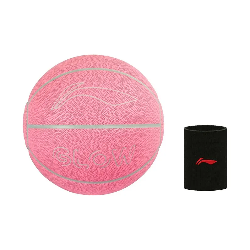 LiNing Badfive PU Basketball Pink Size 7 Glow In The Dark Unisex-10