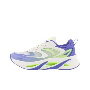 Anta Cushioned Slip Resistant Abrasion Resistant Low Top Running Shoes Men's White Purple Green
