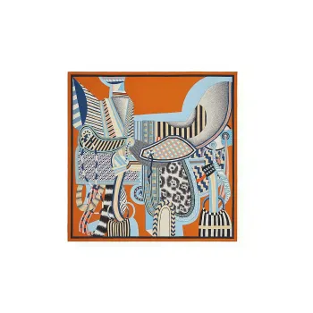 HERMES La Selle Imaginaire Silk Scarves Women's