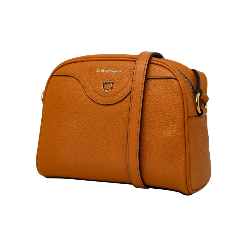 FERRAGAMO Calfskin Camera Bag Shoulder Bag Crossbody Bag Women's Orange-1