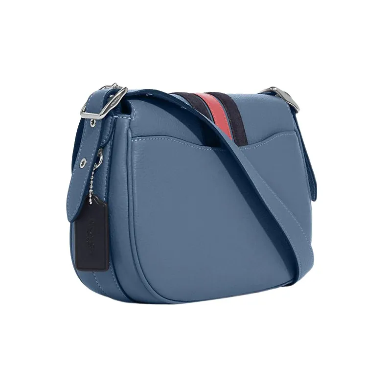 COACH Macie Leather Saddle Bag Shoulder Bag Crossbody Bag Medium Size Women's Indigo-1