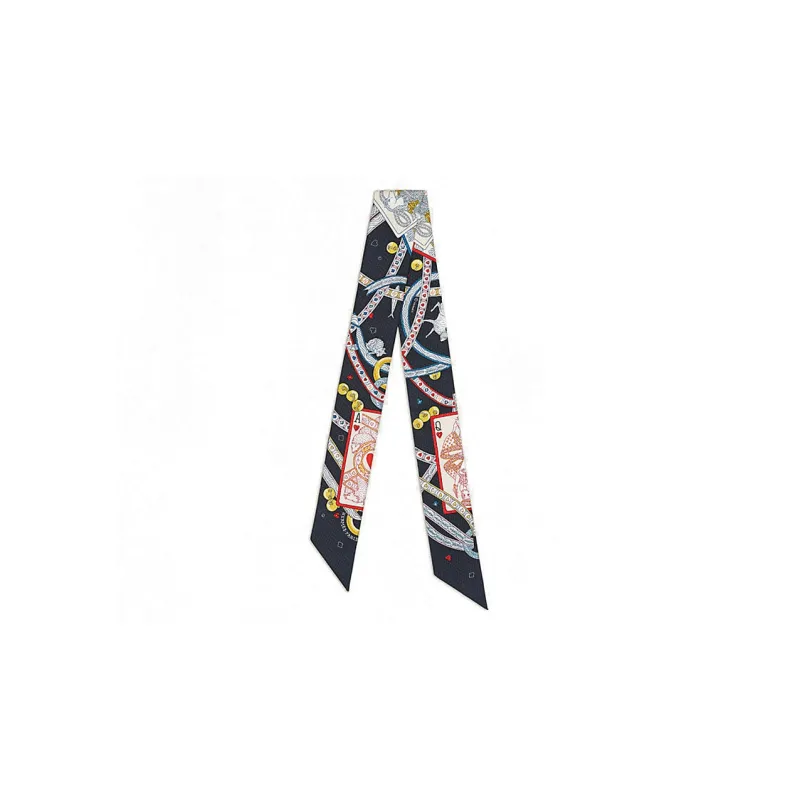 HERMES Silk Scarves Women's Black/Rouge/or-0