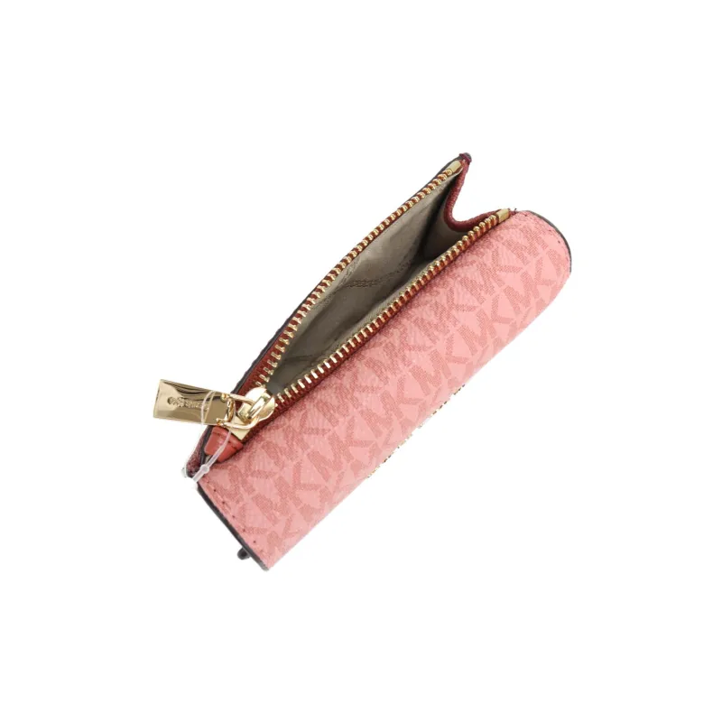 MICHAEL KORS Jet Set Coated Canvas Card Holder, Wallet Women's Pink Purple-4