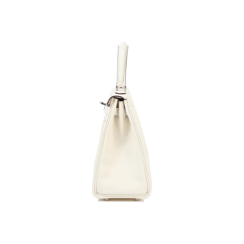 HERMES Kelly Swift Calfskin Kelly Bag Handbags Women's I2 Nata Cream White-4