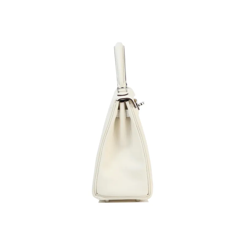 HERMES Kelly Swift Calfskin Kelly Bag Handbags Women's I2 Nata Cream White-3