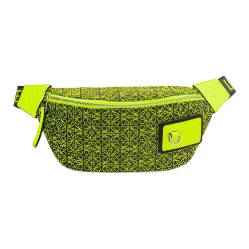 LOEWE Anagram Jacquard And Leather Trim Fanny Pack Men's Neon Yellow